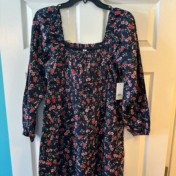 Bp. Smocked Waist Floral Long Sleeve Cotton Dress New NWT Women’s Medium M - Picture 2 of 7